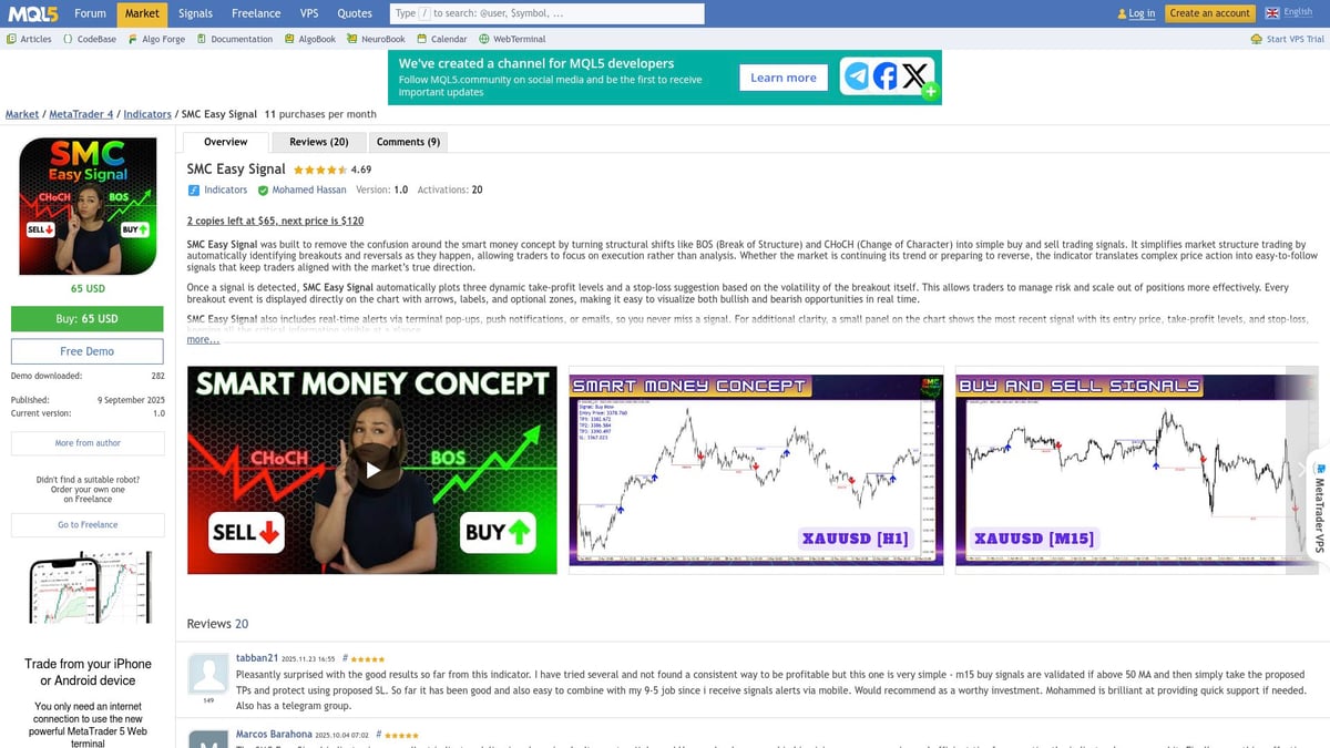 7 Essential Metatrader 4 Indicators for Smarter Trading 2026 - SMC Easy Signal